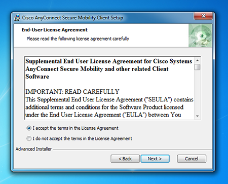 cisco anyconnect secure mobility client setup